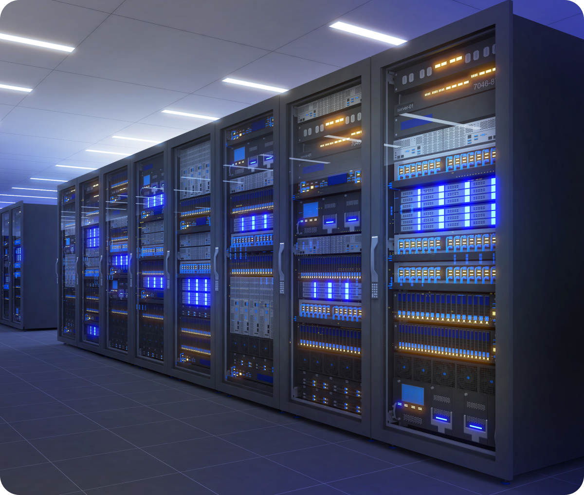 High-tech server room interior